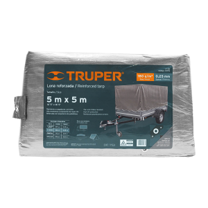 Lona de polietileno reforzada 5 x 5 m, gris, 180g/m2, truper