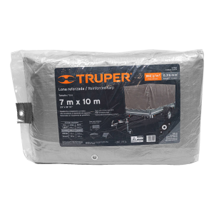 Lona de polietileno reforzada 7x10 m, gris, 180g/m2, truper