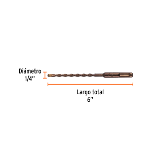 Broca sds plus 1/4 x 6', truper