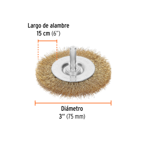 Carda circular 3' alambre fino para taladro, truper