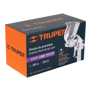 Pistola p/pintar gravedad lvmp vaso aluminio, 1 mm, truper