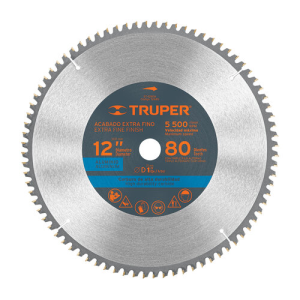 Disco sierra 12' para aluminio, 80 dientes centro 1', truper