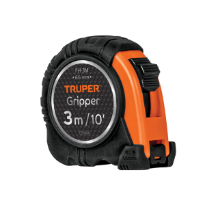Flexómetro gripper contra impactos 3 m cinta 13 mm, truper