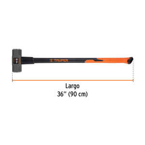 Marro octagonal 10 lb, mango fibra de vidrio 36', truper