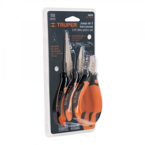 Juego de 3 mini pinzas mango comfort grip, truper