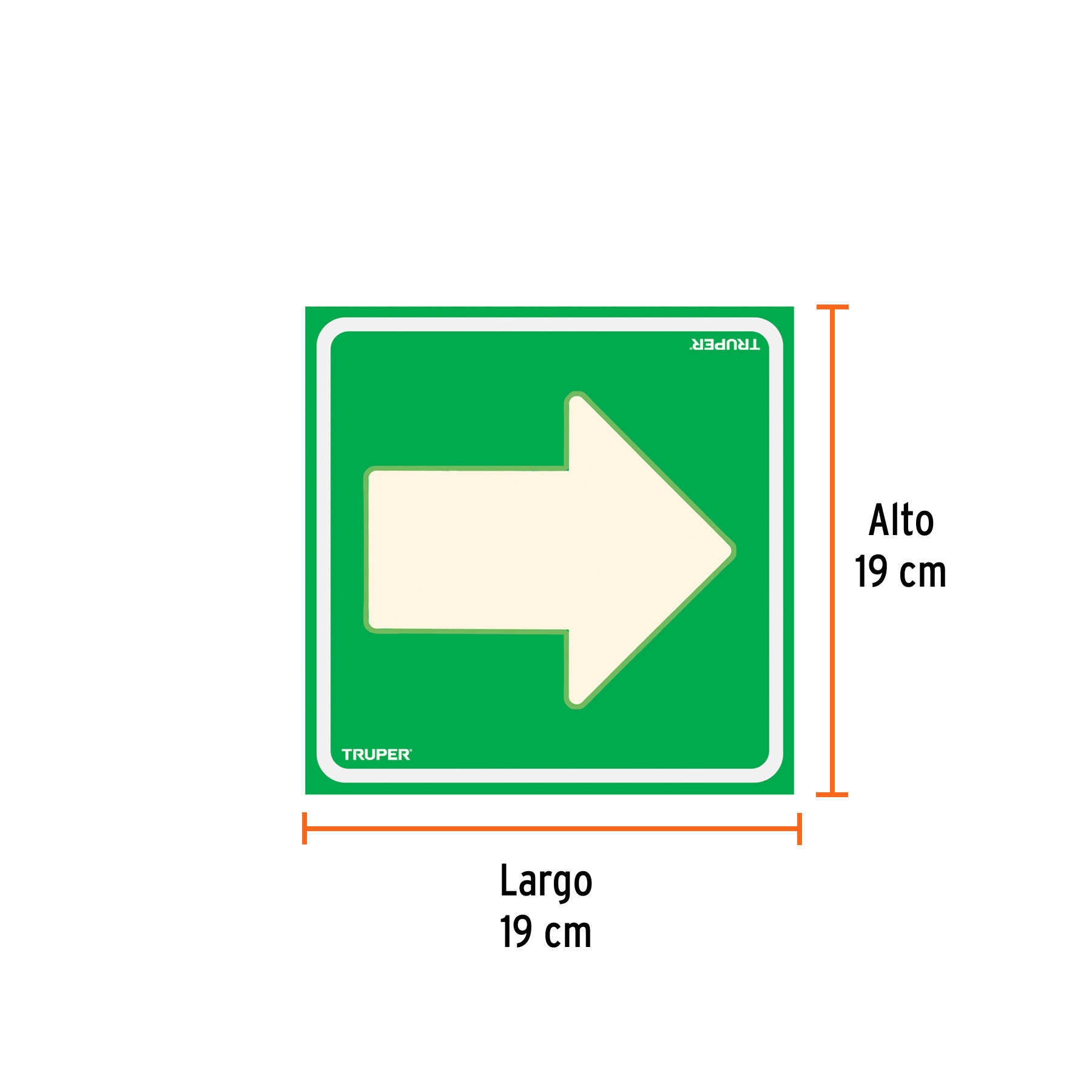 Letrero de señalización 'flecha', 19 x 19 cm, truper