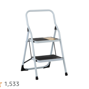 Escalera tubular, plegable, 2 peldaños, pretul