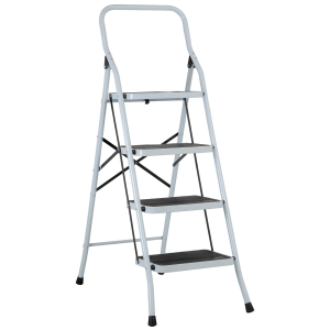 Escalera tubular, plegable, 4 peldaños, pretul