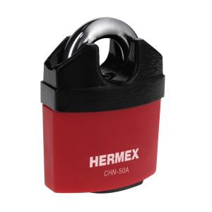 Candado de hierro 50 mm gancho protegido, llave anti-ganzúa