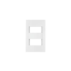 Placa 2 ventanas, 1 módulo, línea española, color blanco