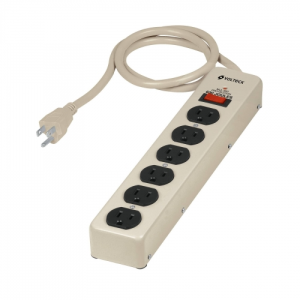 Multicontacto 14 awg 6 entradas supresor de picos 600 joules