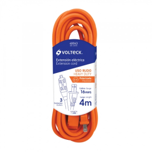 Extensión eléctrica de uso rudo 4 m 2x16 awg, volteck
