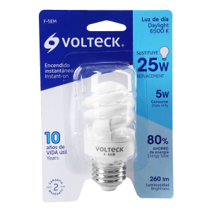 Lámpara espiral mini t2 5 w luz de día en blíster, volteck