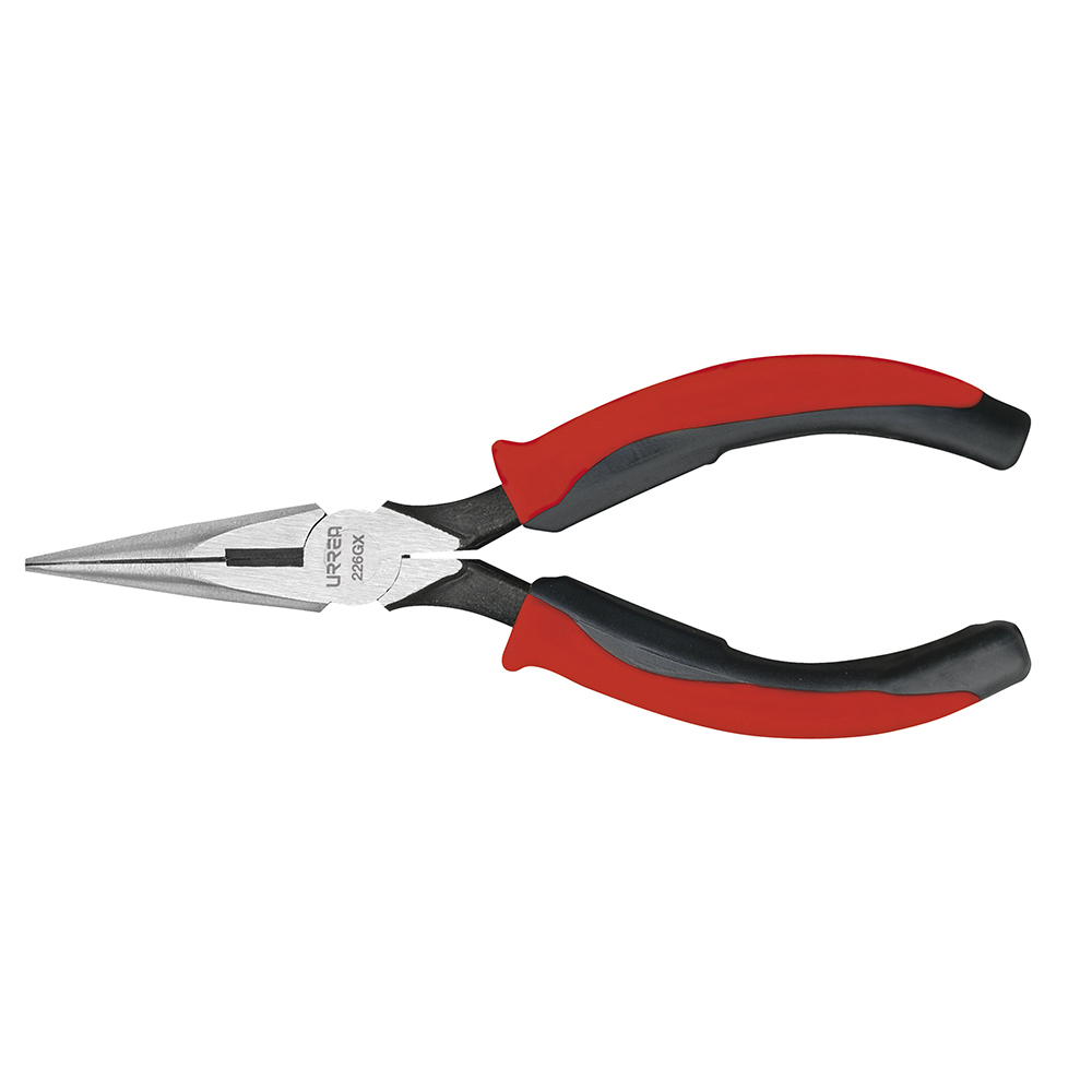 Pinza para electricista con mango bimaterial de 6-23/32" punta larga corte lateral sin res