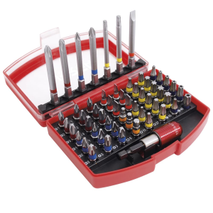 Juego combinado de puntas hexágono de 1/4" con adaptador magnético de poder, 56pz en cajap