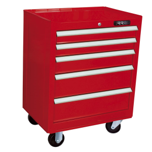 Gabinete móvil 5 gavetas color rojo serie ex 27"