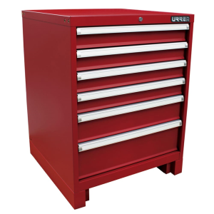 Gabinete fijo con 6 gavetas color rojo serie x 28"