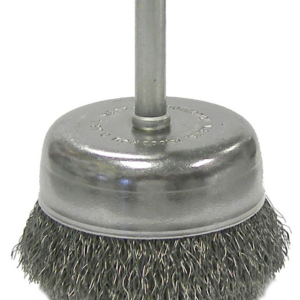 1-3/4" cepillo de copa de alambre ondulado con vástago, .0118"