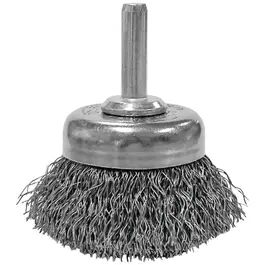 1-3/4" cepillo de copa de alambre ondulado con vástago, .0118"